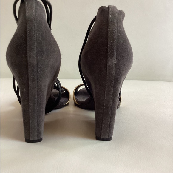 Brunello Cucinelli Mollini Grey Gold Suede 7 - Picture 4 of 10